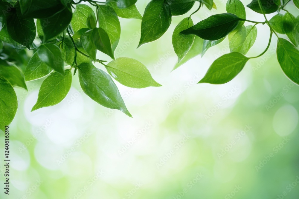 Green leaves create a tranquil backdrop for creative text design ideas in a serene natural setting. Generative AI Green leaves create a tranquil backdrop for creative text design ideas in a serene natural setting. Generative AI