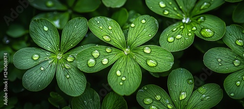 Nature green leaves with a raindrop background texture