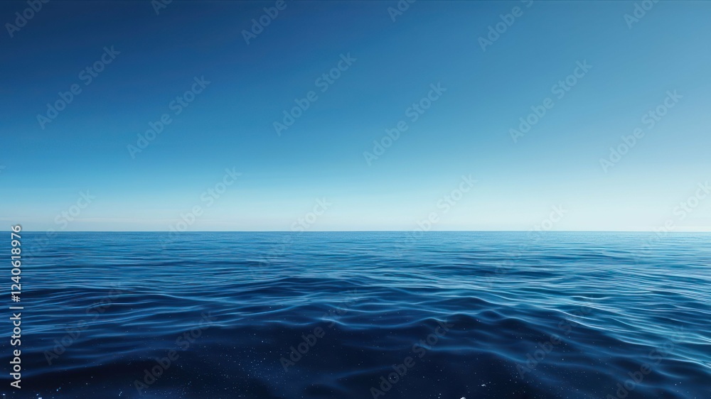 Fototapeta premium A calm and serene ocean view under a clear blue sky