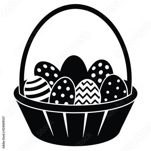 easter basket with eggs