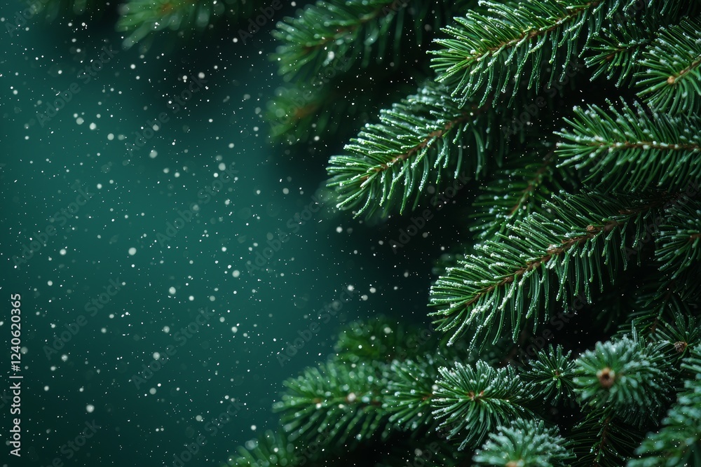 Branches green, biting into the first snow Branches green, biting into the first snow
