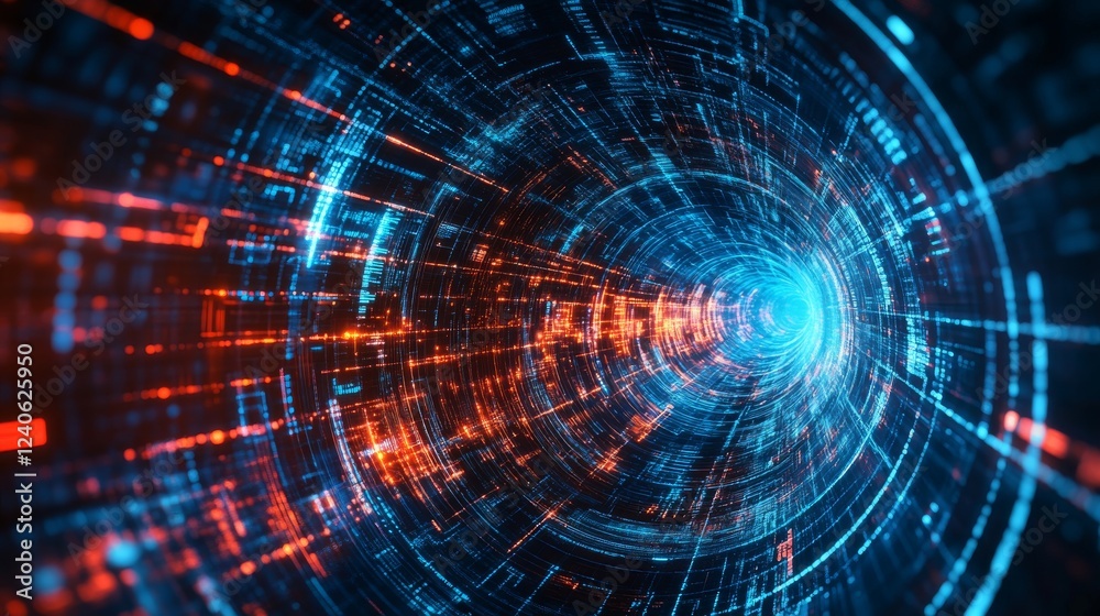 Technological Abstract Digital Tunnel Technological Abstract Digital Tunnel