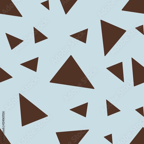 Free Download Seamless Triangular Patterns in Brown Big Design on pastel blue Backgrounds - GFXLoad