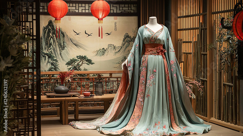 hanfu in traditional chinese tea house attire