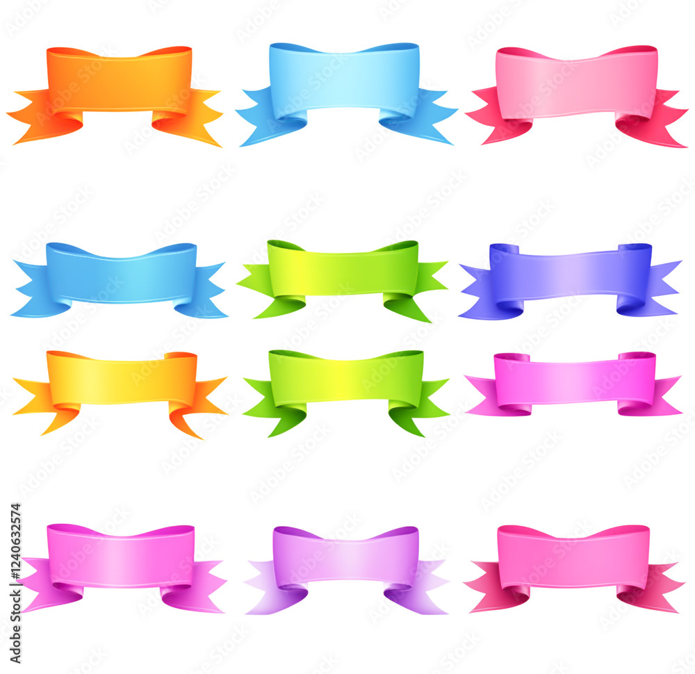 Ribbon label vector set isolated on a white background Ribbon label vector set isolated on a white background