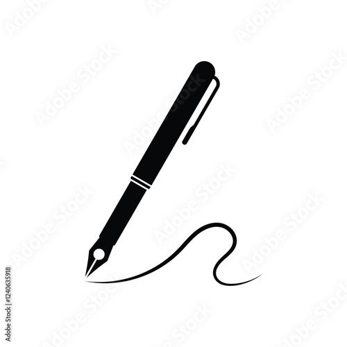 pen writing icon vector paper ink design template