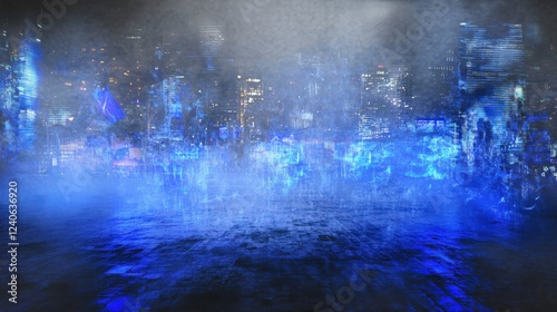 Wallpaper Mural Mystical Night Cityscape: A Glowing Digital Art of a Futuristic City at Night Torontodigital.ca