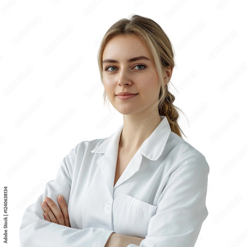 Professional Woman in Lab Coat Portrait Professional Woman in Lab Coat Portrait