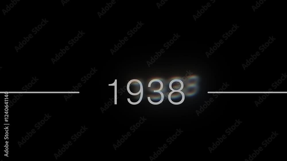 Time travel, white numbers counting down to the past. Time machine. 4k video for your project.