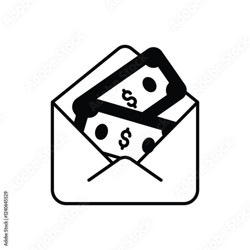 Money Envelope icon vector stock illustration