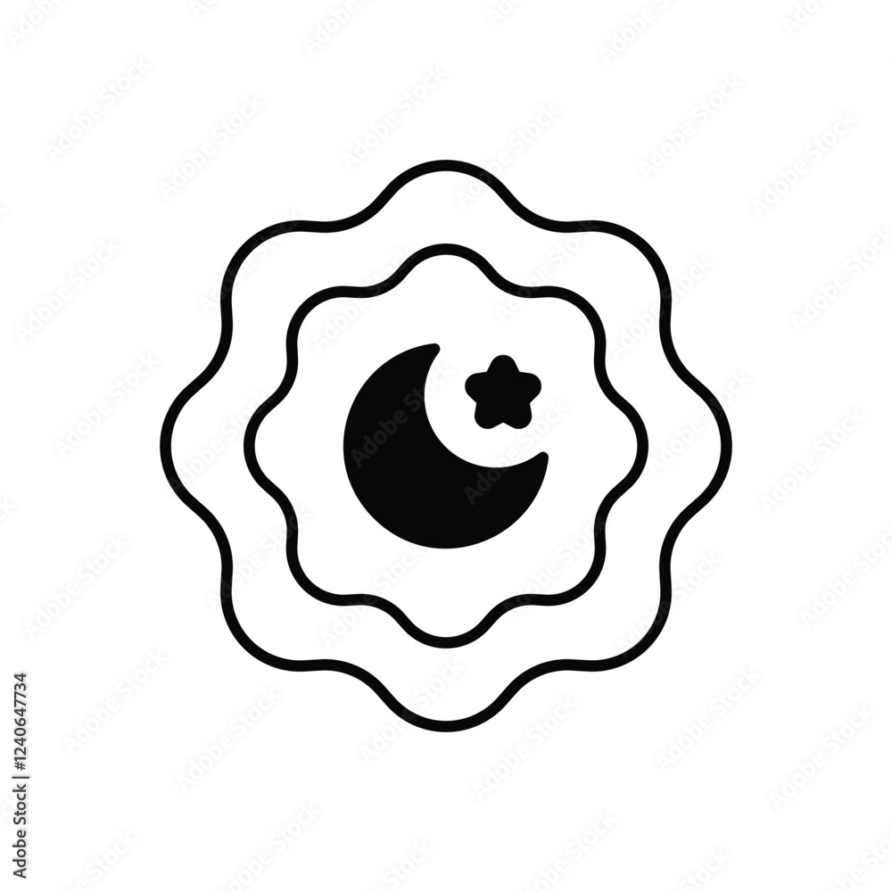 Ramadan Arabesque icon vector stock illustration
