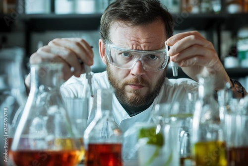 Scientist conducting experiments in a laboratory focused on climate research photo