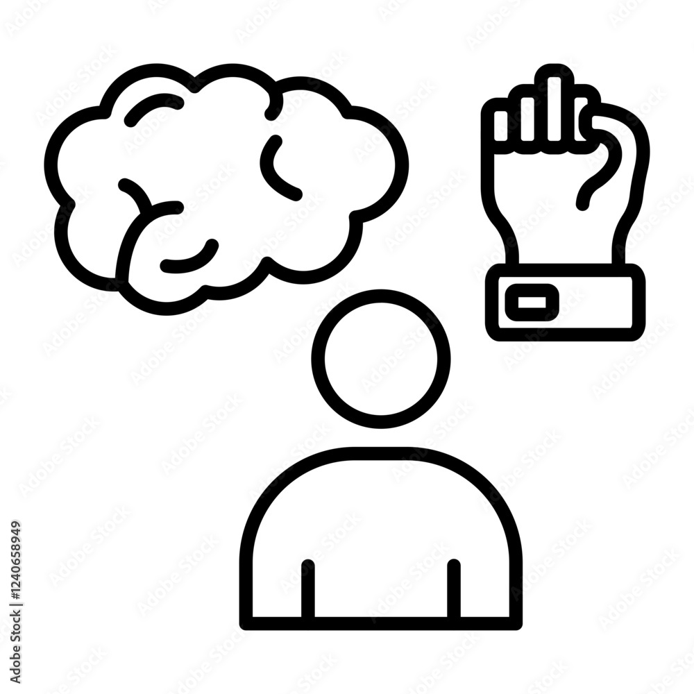 Fototapeta premium Impulse Control Symbol.line
