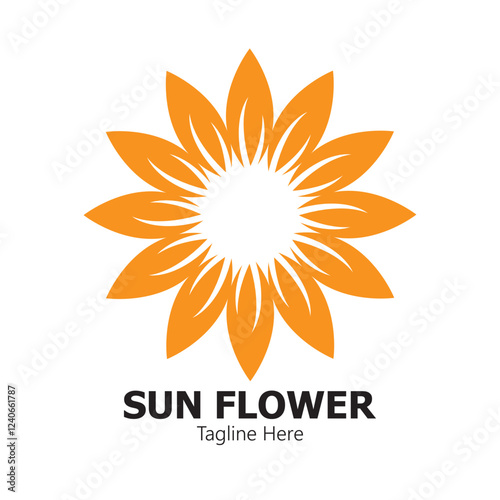 sunflower vector logo design concept template