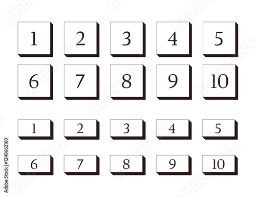 立体を使った数字のデザイン ２種類セット