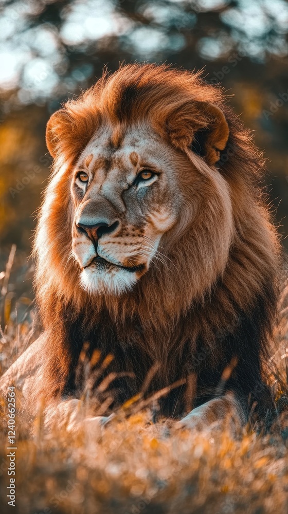 Majestic African Lion in its Natural Habitat Majestic African Lion in its Natural Habitat