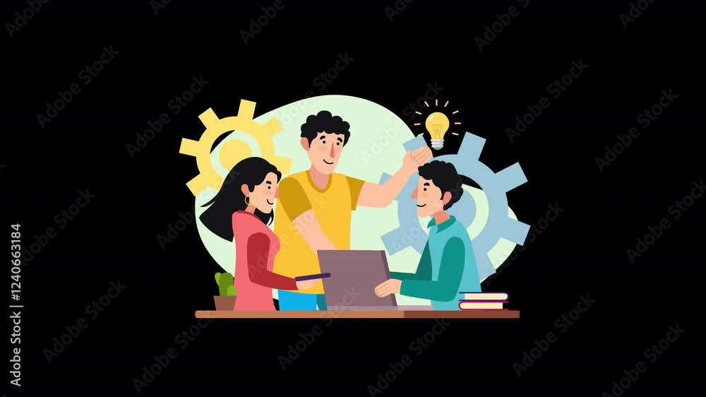 Dynamic flat vector animation scene depicting startup ecosystem dynamics and entrepreneurial ventures, great for tech startups, venture capital firms, or innovation hubs. Dynamic flat vector animation scene depicting startup ecosystem dynamics and entrepreneurial ventures, great for tech startups, venture capital firms, or innovation hubs.