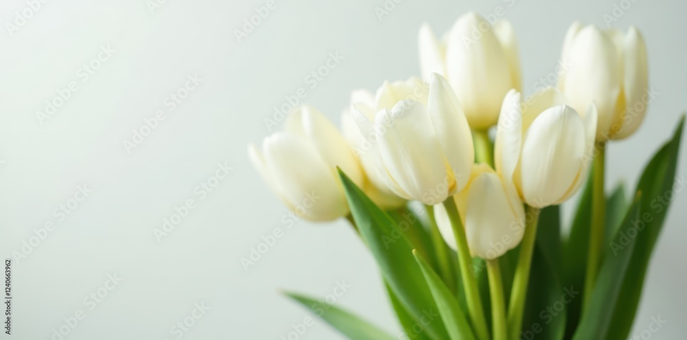 Pure white tulips, lush full bouquet, soft light , wedding, nature, floral Pure white tulips, lush full bouquet, soft light , wedding, nature, floral