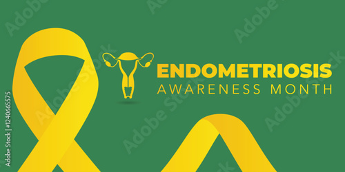 Endometriosis awareness month is observed every year in March, is a painful condition where endometrial tissue grows outside the uterus. Vector illustration