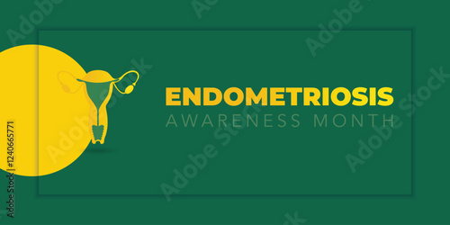 Endometriosis awareness month is observed every year in March, is a painful condition where endometrial tissue grows outside the uterus. Vector illustration