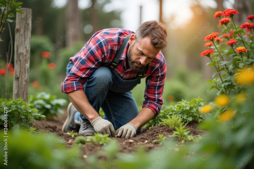Fototapeta premium person working in garden