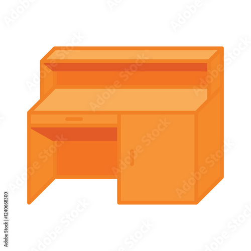 half-story wooden table icon. Vector cartoon wooden table for design needs and inspiration.