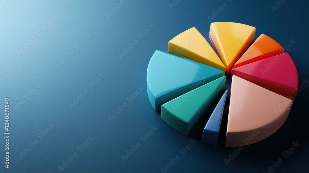 Obraz premium A vibrant pie chart preferences for weight loss strategies across demographics