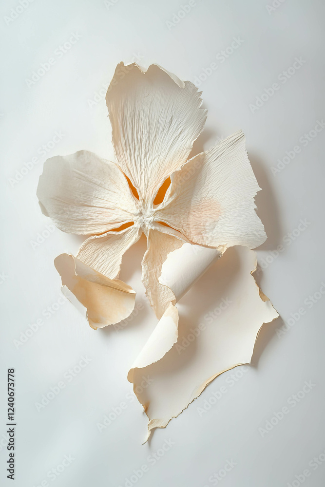 Obraz premium Minimalistic scrapbook composition with starfruit slice on textured background