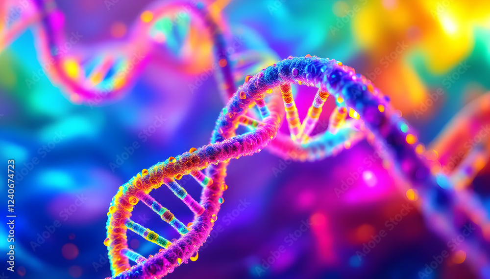 Vibrant DNA Helix: A Colorful Representation of Genetic Code Vibrant DNA Helix: A Colorful Representation of Genetic Code
