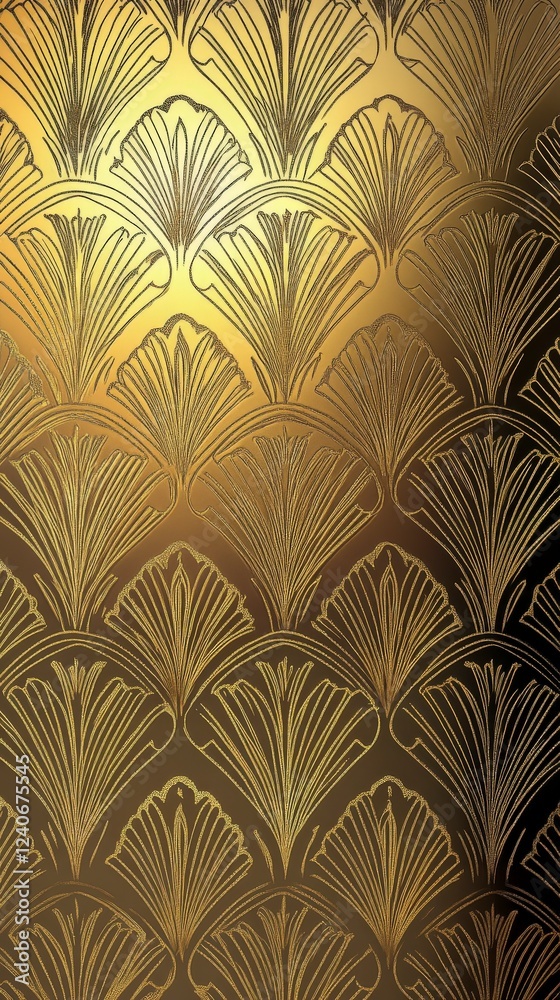 Opulent Gold Art Deco Wallpaper Design for a Luxurious Home