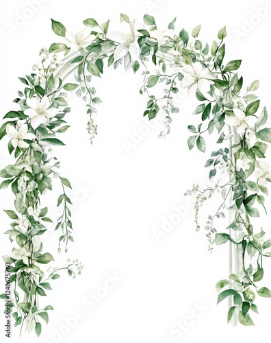 Wallpaper Mural Elegant Floral Arch with Greenery and White Flowers for Decor Torontodigital.ca