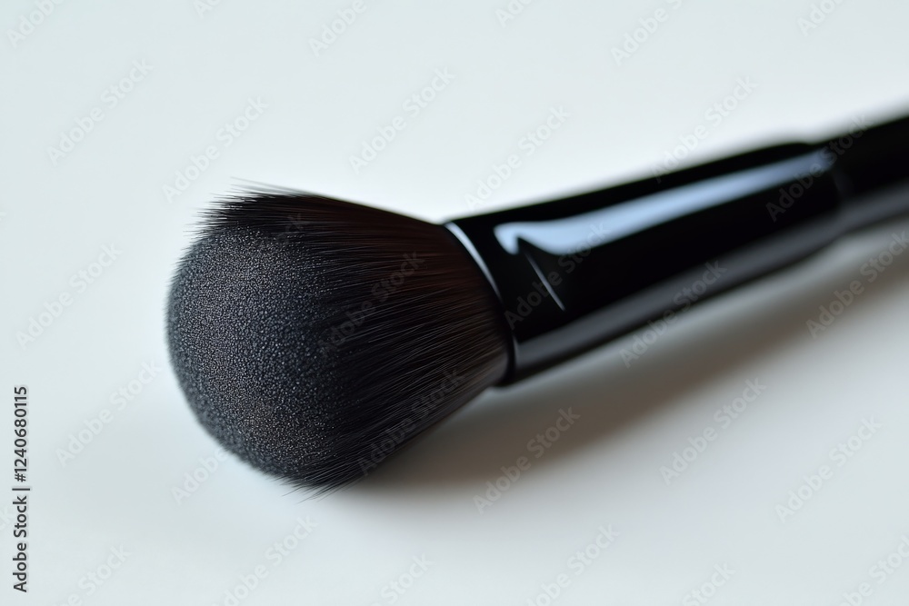 Obraz premium Brush designed for makeup application with a soft, rounded head on a light background