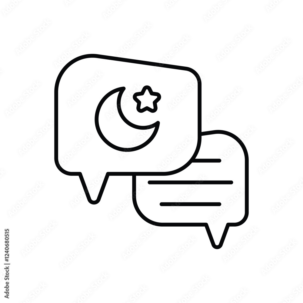 Fototapeta premium Eid Chat icon vector stock illustration