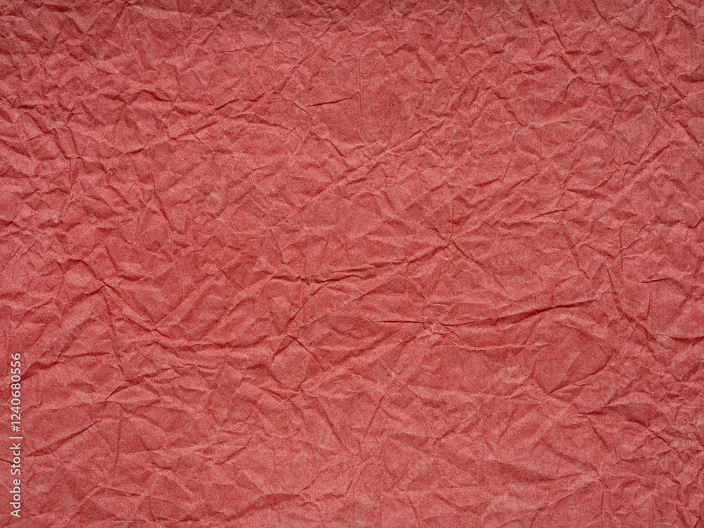 Rustic red paper with a landscape of folds capturing warmth, history, and whispered secrets of artistry
