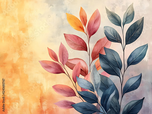 Autumn Leaves: Colorful Branches in Abstract Art