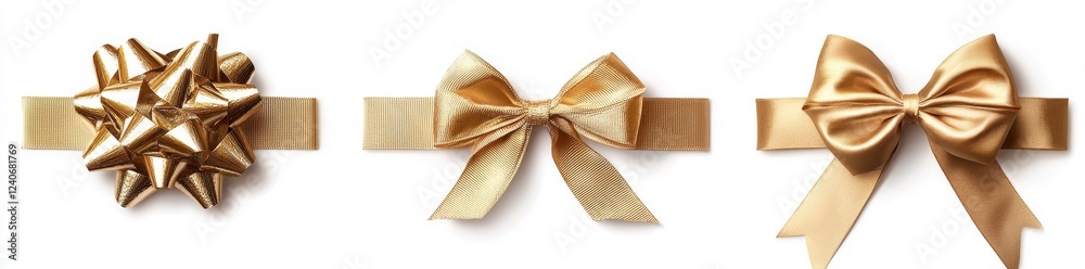 PNG file with a gold ribbon and bow viewed from the top on a transparent background PNG file with a gold ribbon and bow viewed from the top on a transparent background