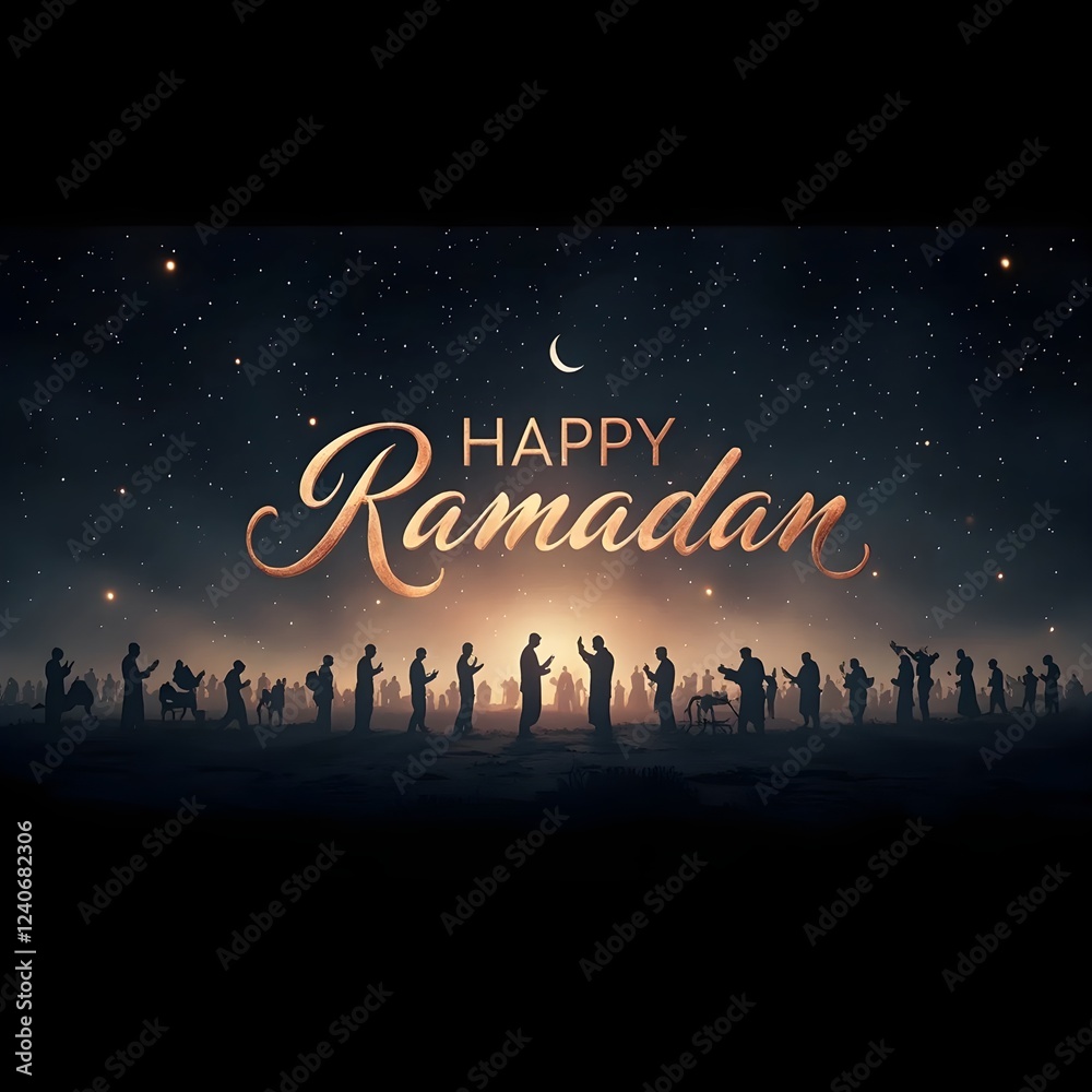 Naklejka premium 🌙✨ Ramadan Mubarak ✨🌙