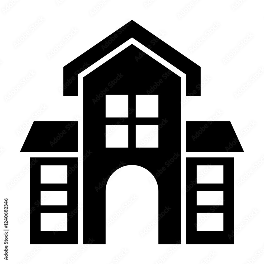 Modern House Glyph Icon Design Modern House Glyph Icon Design