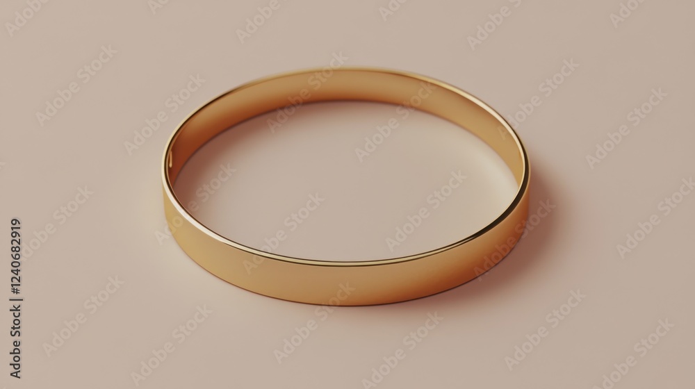 A small gold bangle for children displayed on a blush pink background A small gold bangle for children displayed on a blush pink background