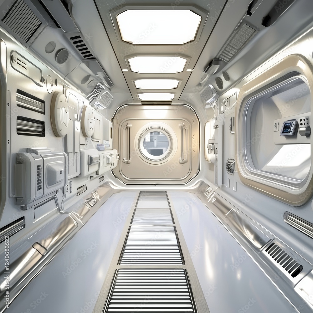 Obraz premium A sophisticated medical facility with advanced technology and a pristine, futuristic aesthetic
