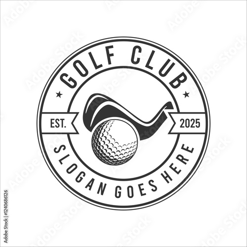 Simple Golf Clubs Logo Template. Golf ball logo