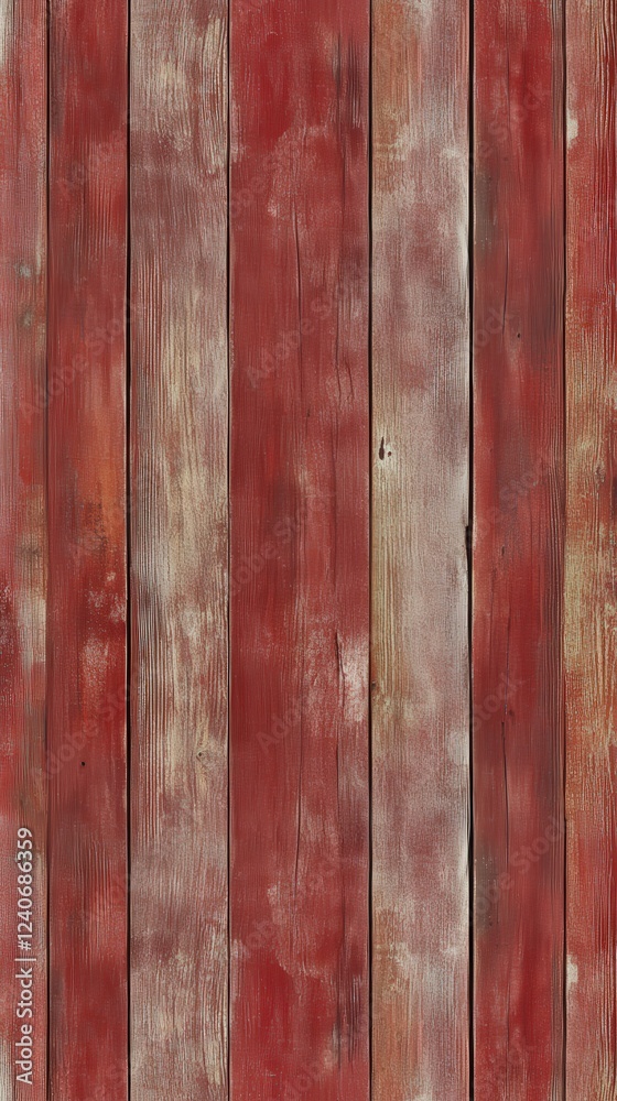 Fototapeta premium Vintage Red Barnwood Texture: Rustic Wooden Wall Design for Interior or Exterior
