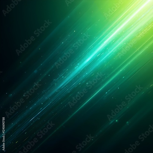 Ethereal Light Streaks: A Vivid Cosmic Energy Flow in Shades of Green and Blue