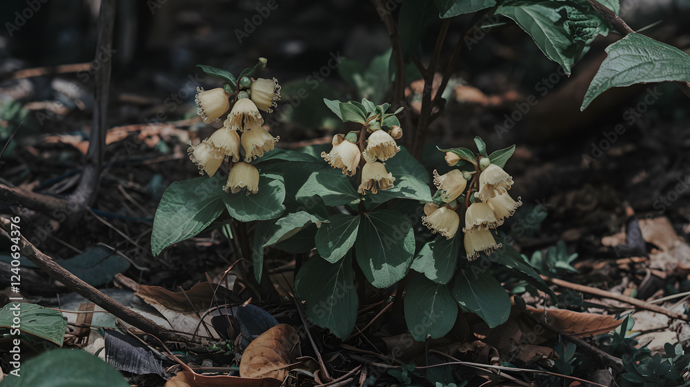 Monkshood flowers growing in a shaded area. Monkshood flowers growing in a shaded area.