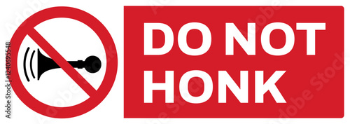 ISO prohibition safety signs uppercase text_do not honk_landscape size 1/2 a4,a3,a2,a1	  

