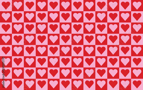 Valentine pattern seamless fabric Valentine day. heart lover pattern on red and pink. Designed for background ,wallpaper ,valentine pattern ,wrapping paper ,couple ,fabric ,anniversary ,sweetheart