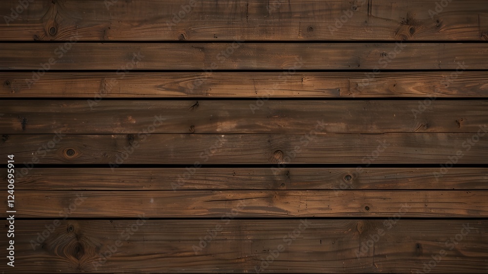 Naklejka premium Old brown weathered distressed wood planks background Generative AI