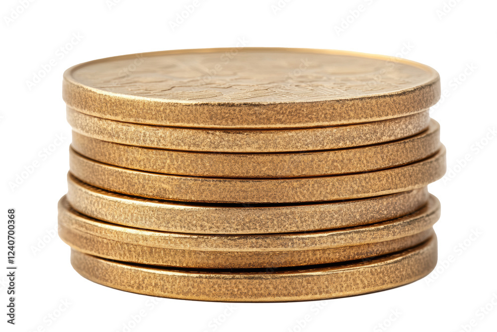 realistic of gold stack coin elegant isolate on white background realistic of gold stack coin elegant isolate on white background