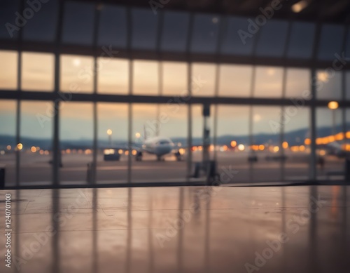 Blurred airport background
