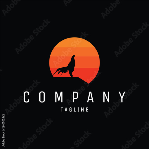Chicken legend silhouette with side view. best for logo, badge, emblem, icon, sticker design. best for logo, badge, emblem, icon, sticker design. available in eps 10